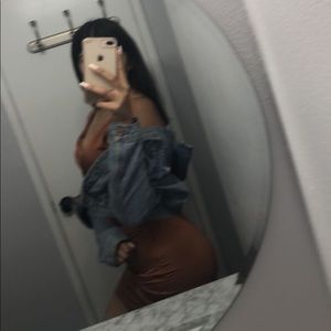 Tight fitting tan dress